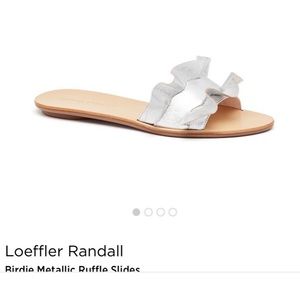 Loeffler Randall silver metallic birdie slides